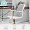 Martha Stewart Taytum Upholstered Office Chair in White/Polished Brass CH-142370-WH-GLD-MS - alternate 6
